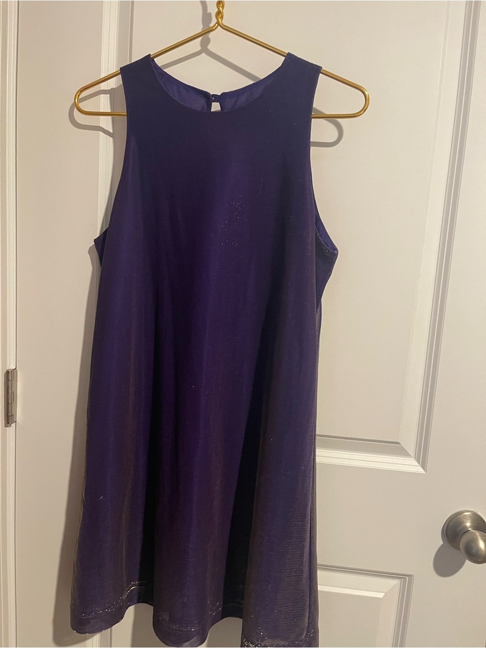 All That Jazz Girls' Sleeveless A-Line Dress - Sheer Purple&Gold Deep Purple